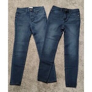 Lot Of 2 LC Lauren Conrad Jeans Women's 4 Blue Super Skinny High Rise Stretch